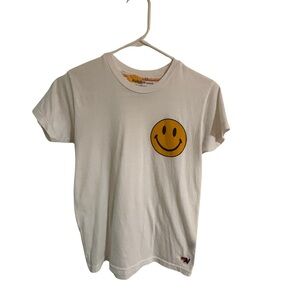 Aviator Nation White Tee with Yellow Smiley
